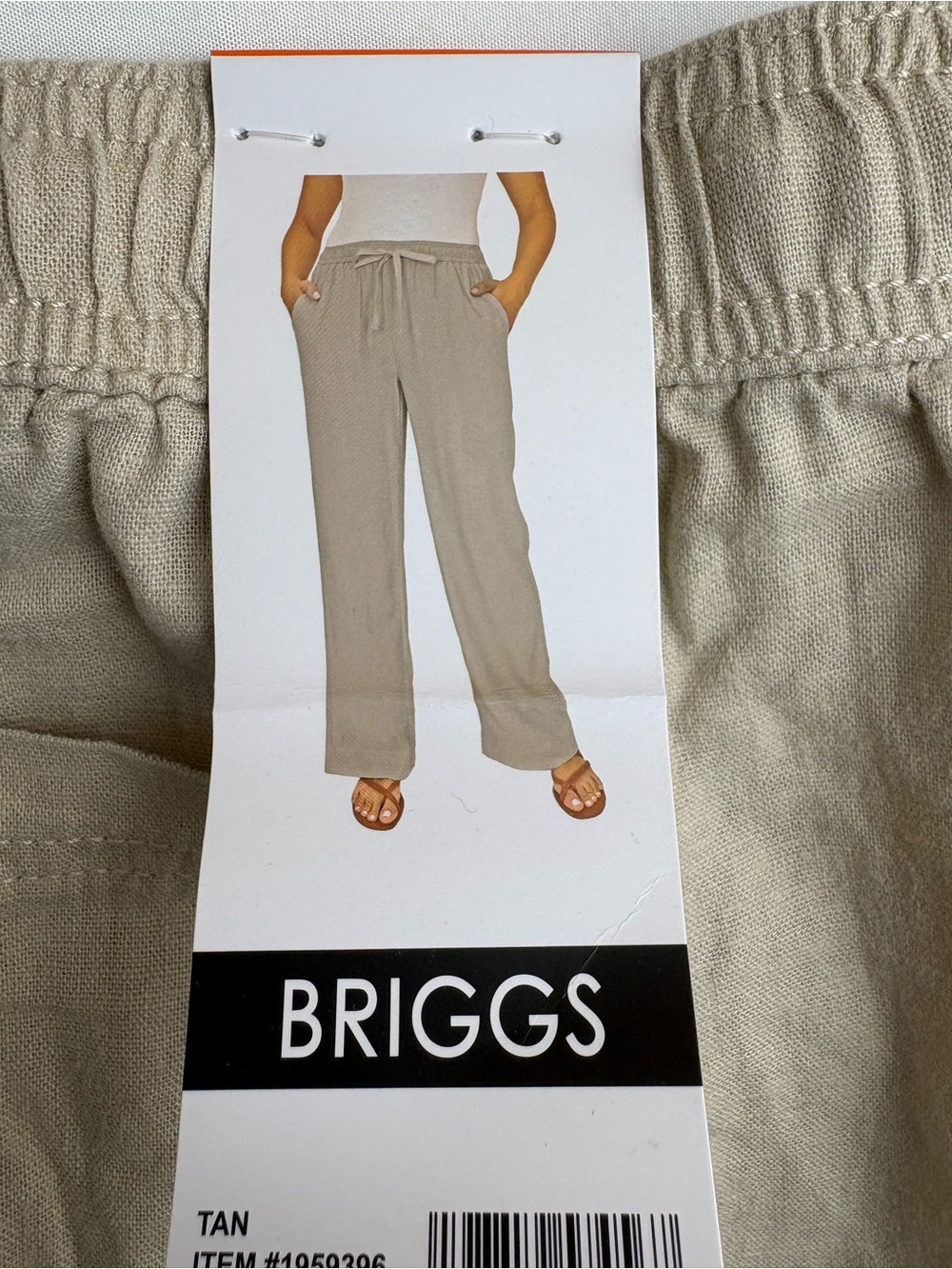 Briggs New York Tan Pull-On Casual Pants